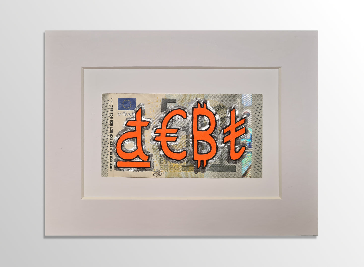 Debt (Euro Fiver) - Art on genuine banknote